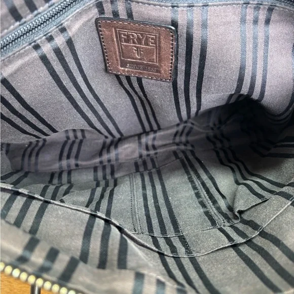 Frye Logan Zip Work Bag in Dark Brown Leather - Picture 7 of 14